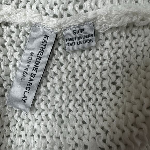 Katherine Barclay Cardigan Sweater Womens Mesh Breathable Beachy Asymmetrical - Picture 5 of 10